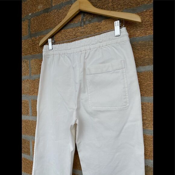 THEORY Cortland Relaxed Cotton Jogger Pants, Ivory size 2 - Picture 10 of 13